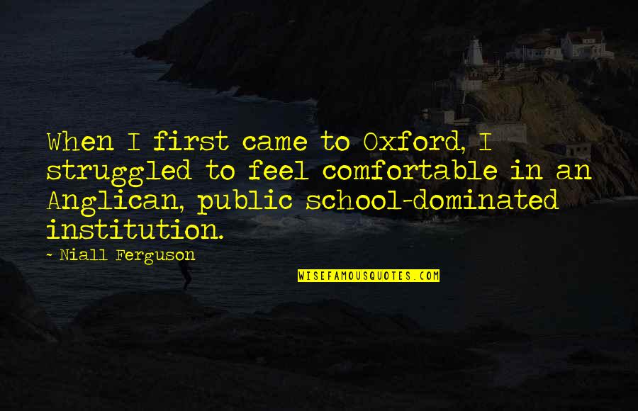 Best Institution Quotes By Niall Ferguson: When I first came to Oxford, I struggled