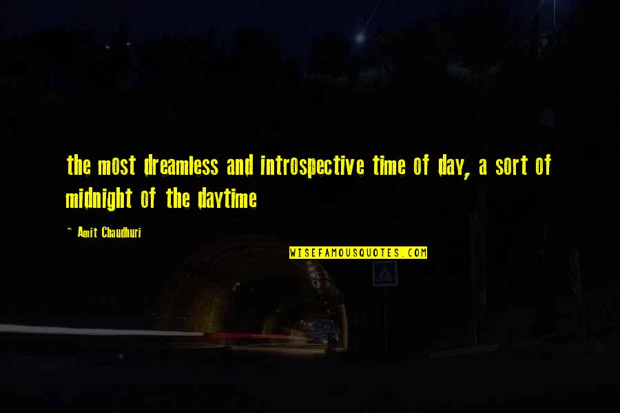 Best Introspective Quotes By Amit Chaudhuri: the most dreamless and introspective time of day,