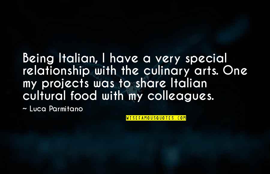 Best Italian Food Quotes By Luca Parmitano: Being Italian, I have a very special relationship