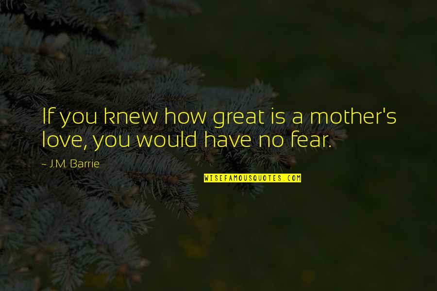 Best J M Barrie Quotes By J.M. Barrie: If you knew how great is a mother's