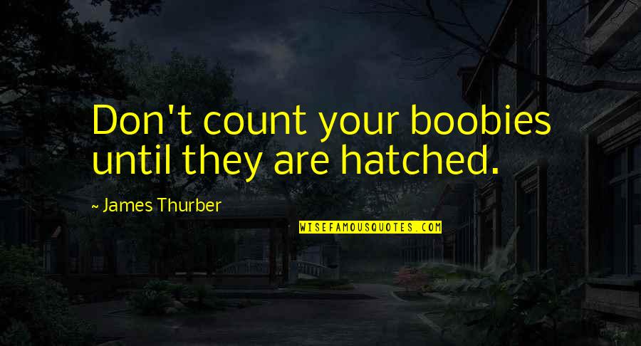 Best James Thurber Quotes By James Thurber: Don't count your boobies until they are hatched.