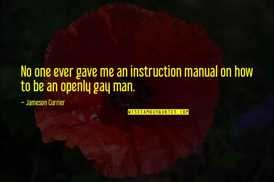 Best Jameson Quotes By Jameson Currier: No one ever gave me an instruction manual