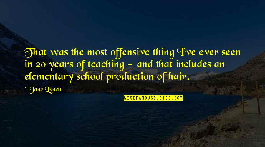 Best Jane Lynch Quotes By Jane Lynch: That was the most offensive thing I've ever