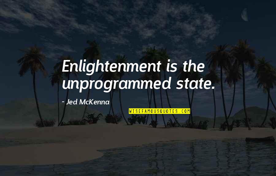 Best Jed Mckenna Quotes By Jed McKenna: Enlightenment is the unprogrammed state.