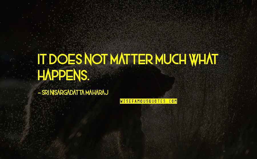 Best Jim Rome Quotes By Sri Nisargadatta Maharaj: It does not matter much what happens. Best Jim Rome Quotes By Sri Nisargadatta Maharaj: It does not matter much what happens.