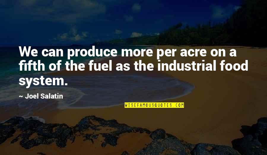 Best Joel Salatin Quotes By Joel Salatin: We can produce more per acre on a