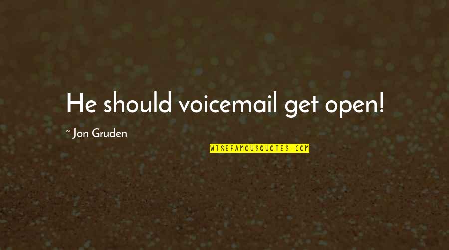 Best Jon Gruden Quotes By Jon Gruden: He should voicemail get open!