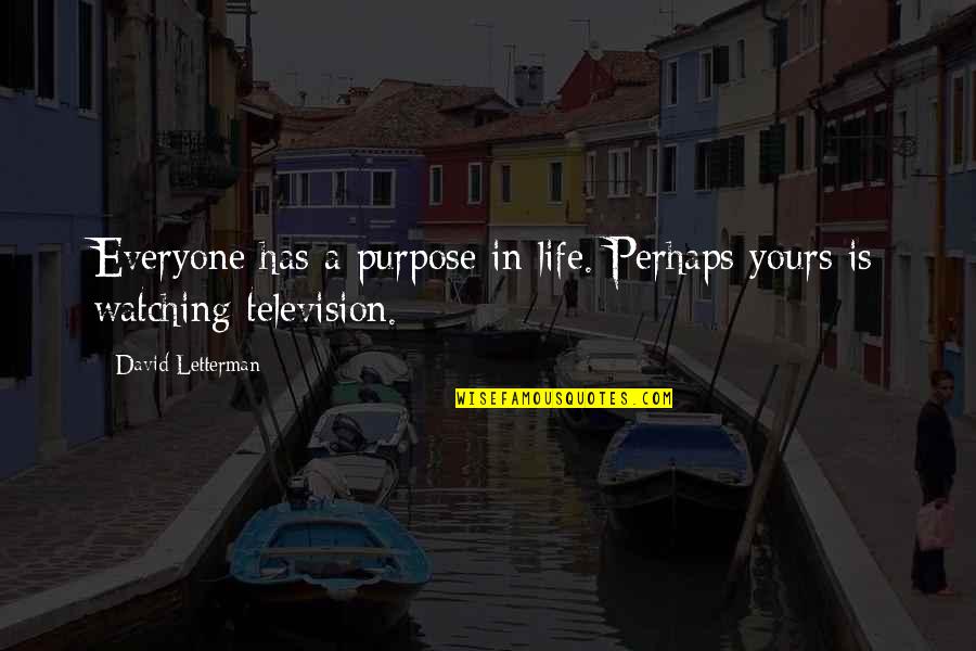 Best Jowk Quotes By David Letterman: Everyone has a purpose in life. Perhaps yours
