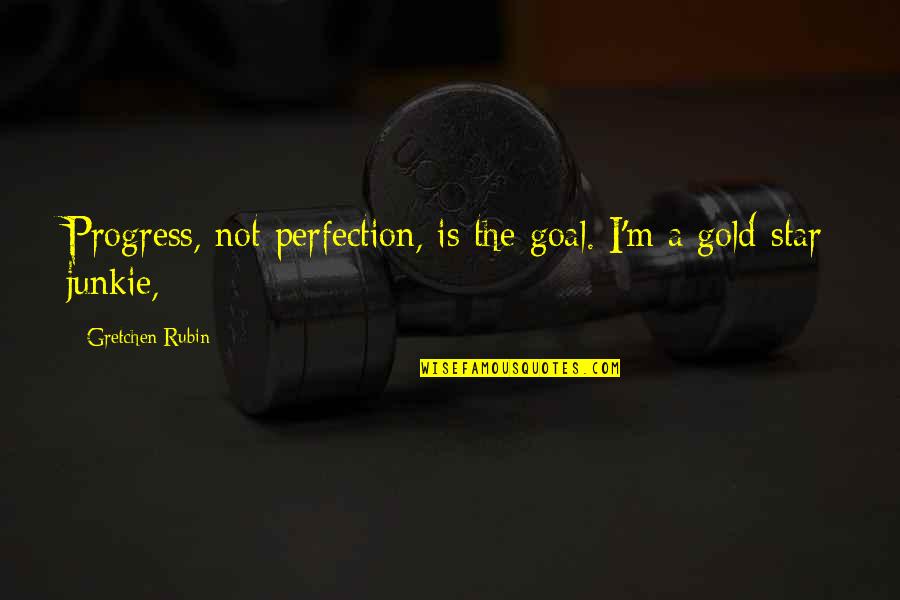 Best Junkie Quotes By Gretchen Rubin: Progress, not perfection, is the goal. I'm a
