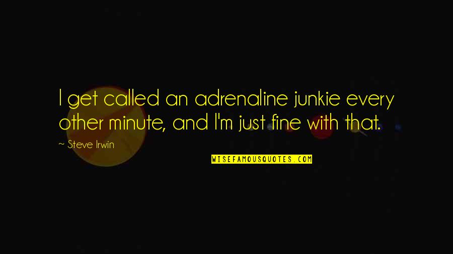 Best Junkie Quotes By Steve Irwin: I get called an adrenaline junkie every other