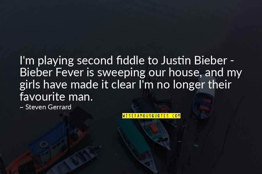 Best Justin Bieber Quotes By Steven Gerrard: I'm playing second fiddle to Justin Bieber -