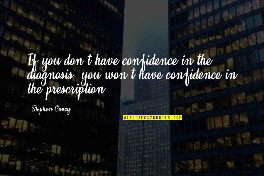 Best Kendrick Lamar Song Quotes By Stephen Covey: If you don't have confidence in the diagnosis,