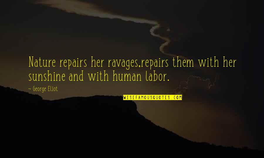 Best Kingdom Of Ash Quotes By George Eliot: Nature repairs her ravages,repairs them with her sunshine