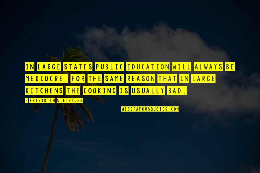 Best Kitchens Quotes By Friedrich Nietzsche: In large states public education will always be