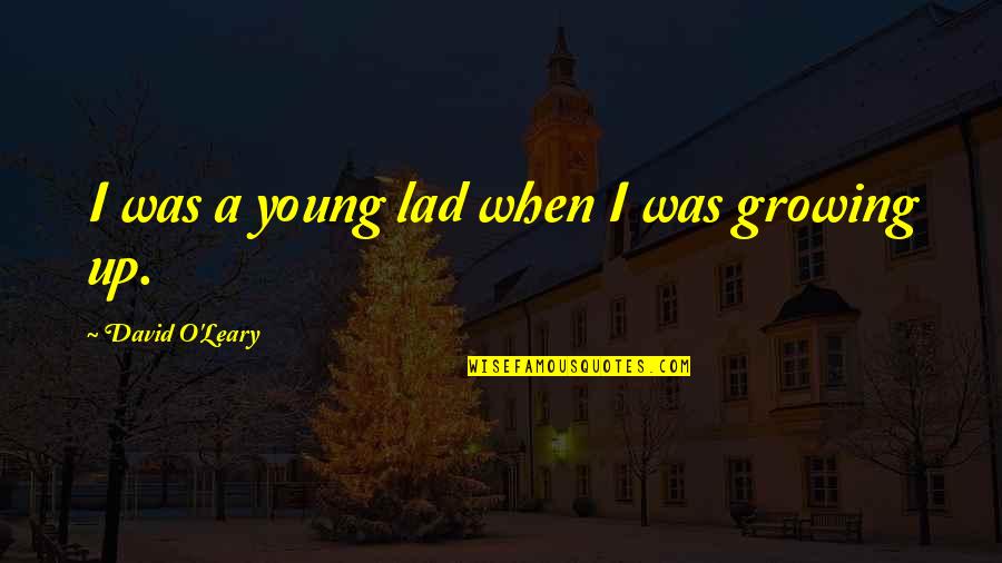 Best Lad Quotes By David O'Leary: I was a young lad when I was