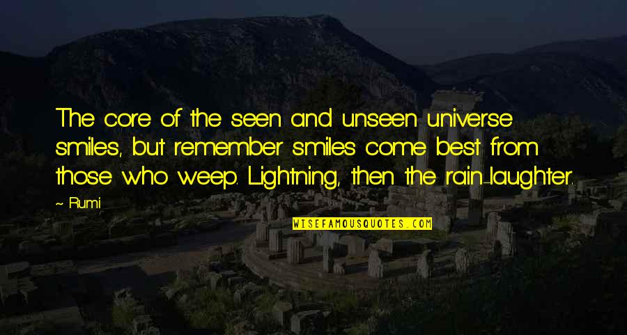 Best Laughter Quotes By Rumi: The core of the seen and unseen universe