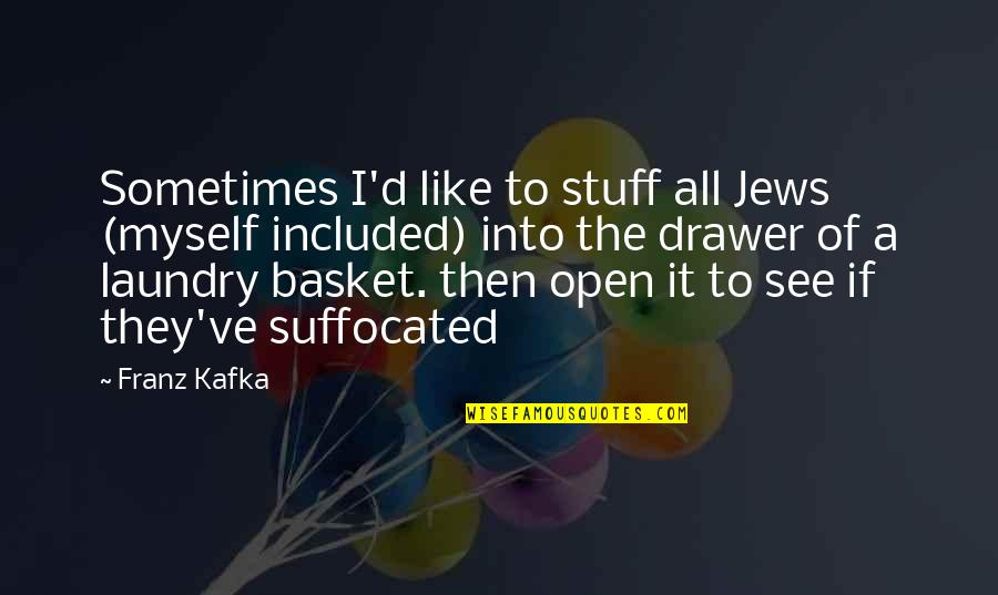 Best Laundry Quotes By Franz Kafka: Sometimes I'd like to stuff all Jews (myself