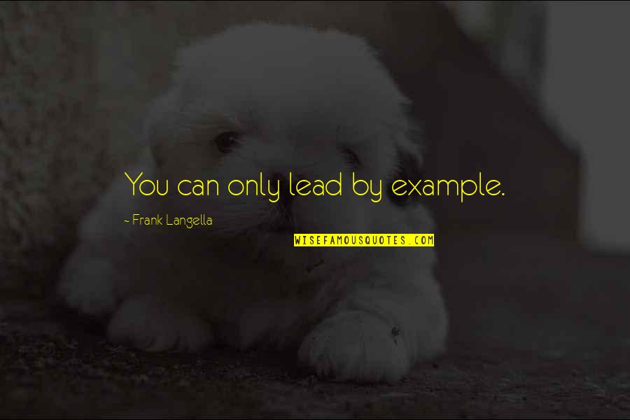 Best Lead By Example Quotes By Frank Langella: You can only lead by example.