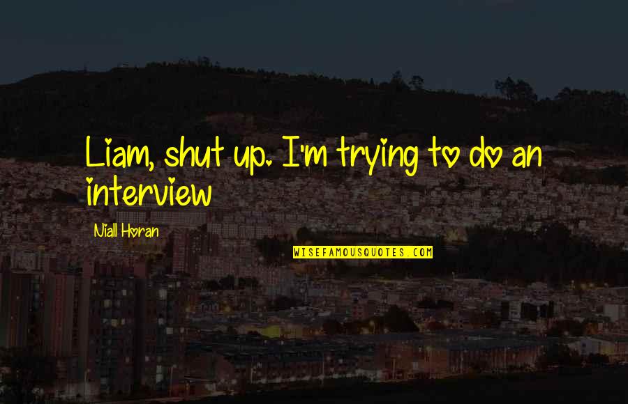 Best Liam Payne Quotes By Niall Horan: Liam, shut up. I'm trying to do an Best Liam Payne Quotes By Niall Horan: Liam, shut up. I'm trying to do an