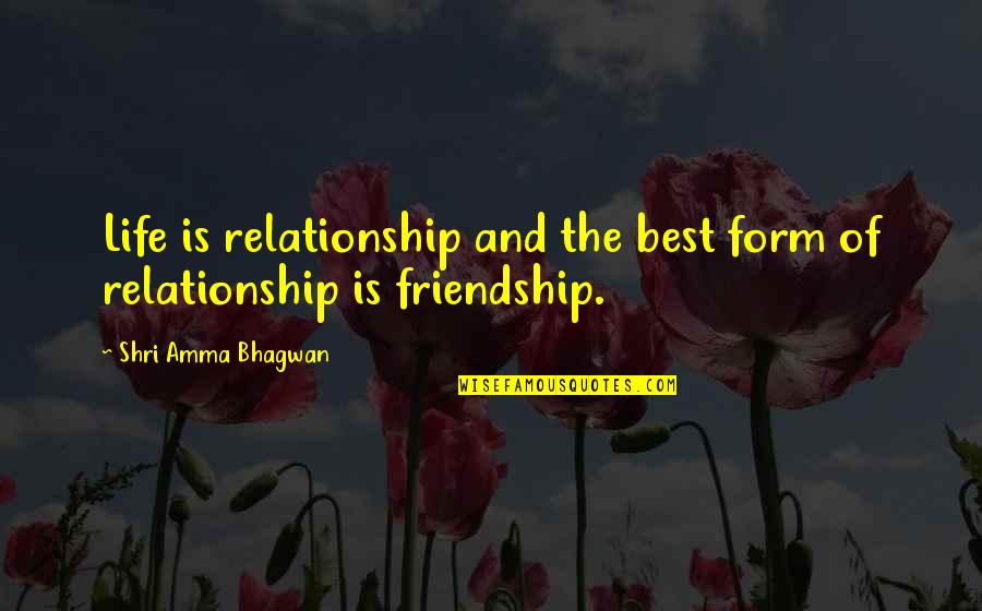 Best Life Relationship Quotes By Shri Amma Bhagwan: Life is relationship and the best form of