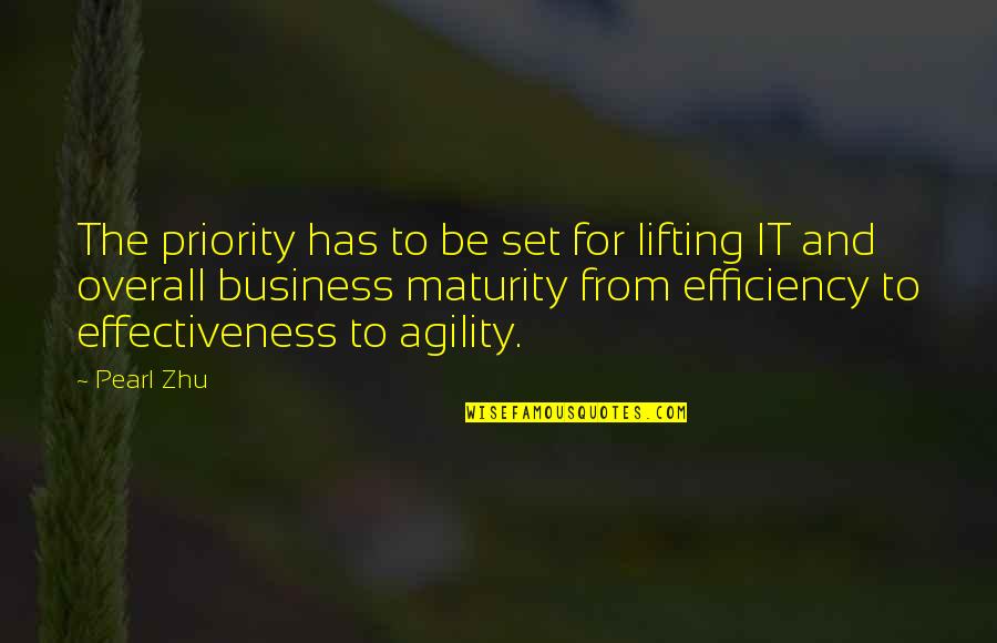 Best Lifting Quotes By Pearl Zhu: The priority has to be set for lifting