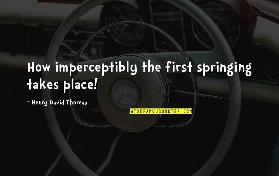 Best Lollies Quotes By Henry David Thoreau: How imperceptibly the first springing takes place!