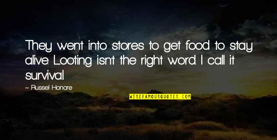 Best Looting Quotes By Russel Honore: They went into stores to get food to Best Looting Quotes By Russel Honore: They went into stores to get food to