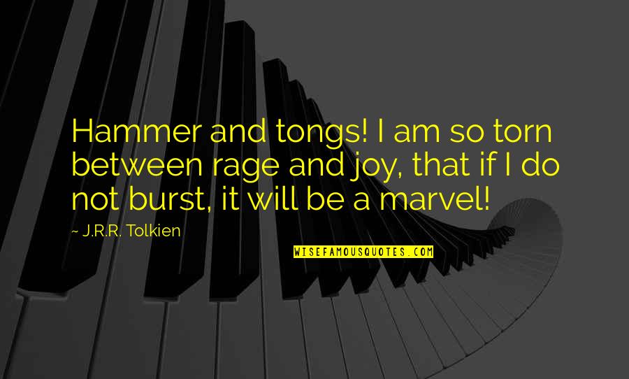 Best Lord The Rings Quotes By J.R.R. Tolkien: Hammer and tongs! I am so torn between