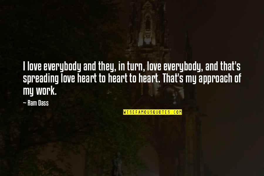Best Love Approach Quotes By Ram Dass: I love everybody and they, in turn, love