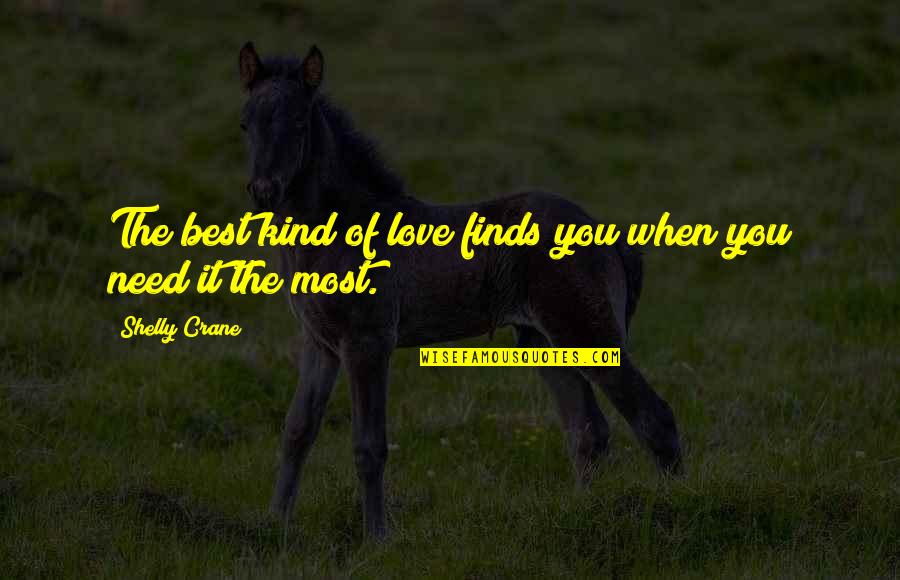 Best Love Quotes By Shelly Crane: The best kind of love finds you when