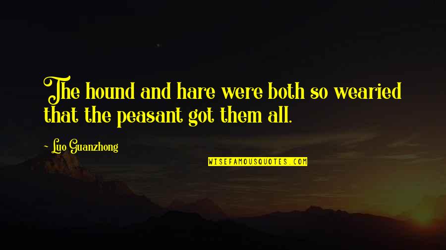 Best Luo Quotes By Luo Guanzhong: The hound and hare were both so wearied