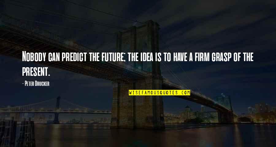 Best M8 Quotes By Peter Drucker: Nobody can predict the future; the idea is