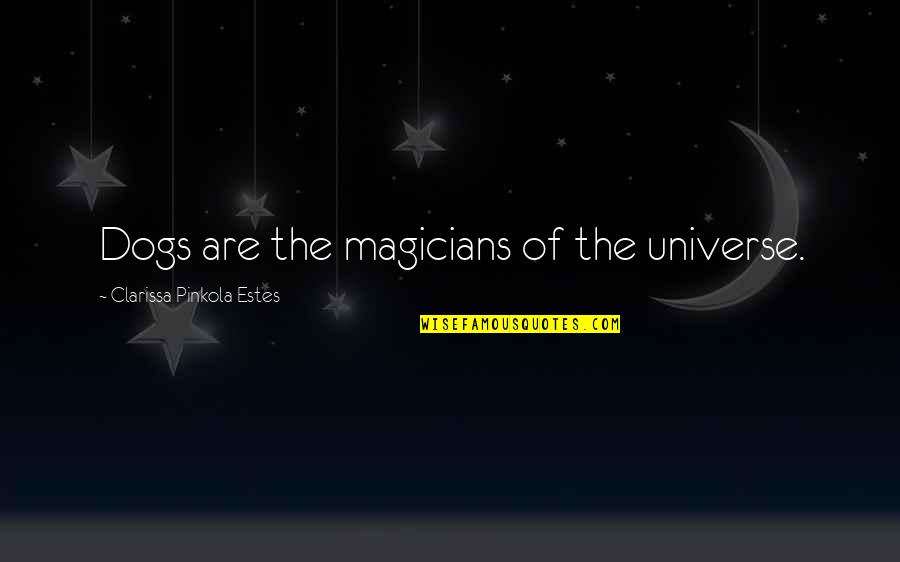 Best Magicians Quotes By Clarissa Pinkola Estes: Dogs are the magicians of the universe. Best Magicians Quotes By Clarissa Pinkola Estes: Dogs are the magicians of the universe.