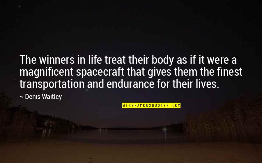 Best Magnificent Quotes By Denis Waitley: The winners in life treat their body as