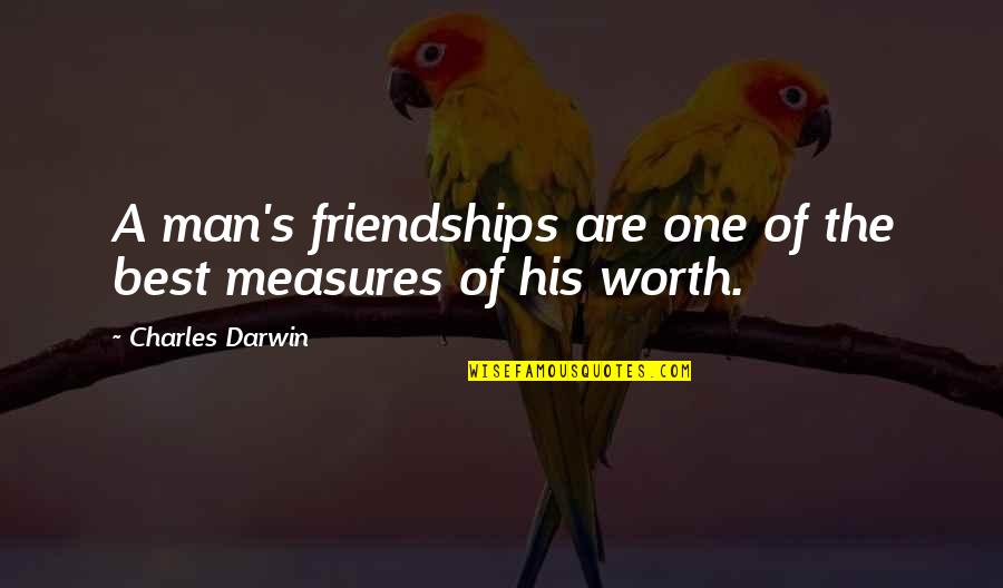 Best Man Friendship Quotes By Charles Darwin: A man's friendships are one of the best