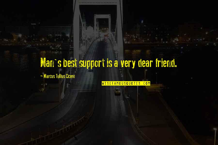 Best Man Friendship Quotes By Marcus Tullius Cicero: Man's best support is a very dear friend.