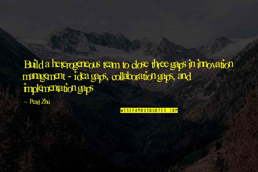 Best Management Team Quotes By Pearl Zhu: Build a heterogeneous team to close three gaps