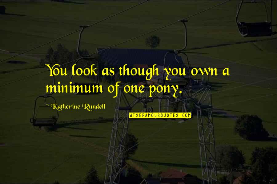 Best Managerial Quotes By Katherine Rundell: You look as though you own a minimum