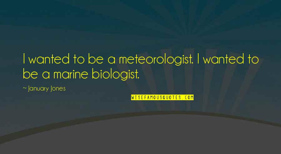 Best Marine Quotes By January Jones: I wanted to be a meteorologist. I wanted