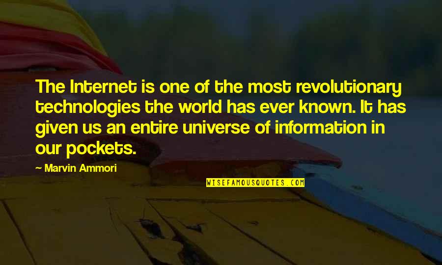 Best Marvin Quotes By Marvin Ammori: The Internet is one of the most revolutionary