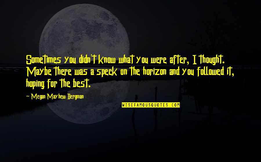 Best Maybe Quotes By Megan Mayhew Bergman: Sometimes you didn't know what you were after, Best Maybe Quotes By Megan Mayhew Bergman: Sometimes you didn't know what you were after,