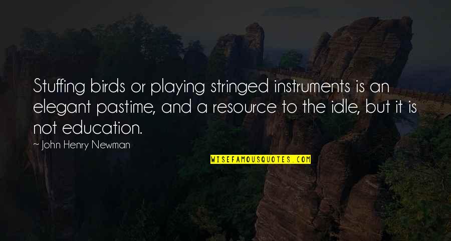 Best Mbeki Quotes By John Henry Newman: Stuffing birds or playing stringed instruments is an Best Mbeki Quotes By John Henry Newman: Stuffing birds or playing stringed instruments is an