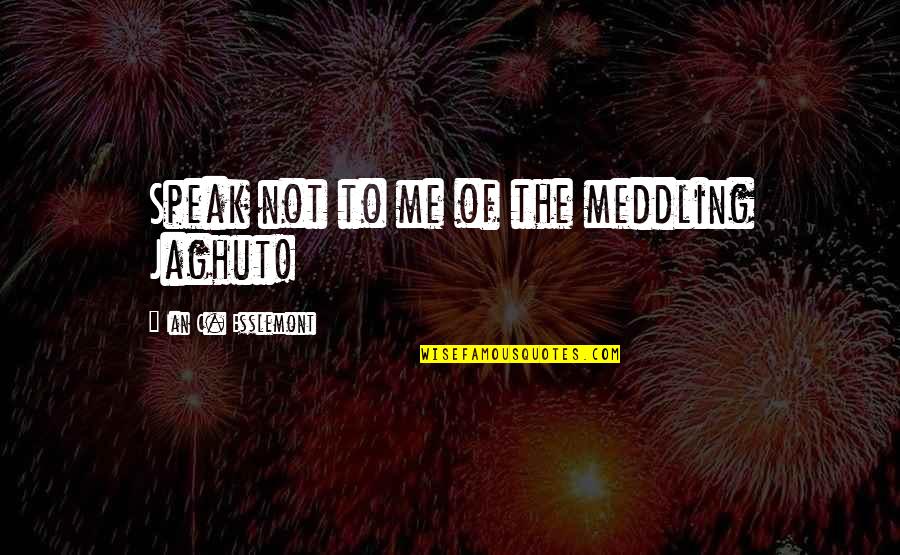 Best Meddling Quotes By Ian C. Esslemont: Speak not to me of the meddling Jaghut!