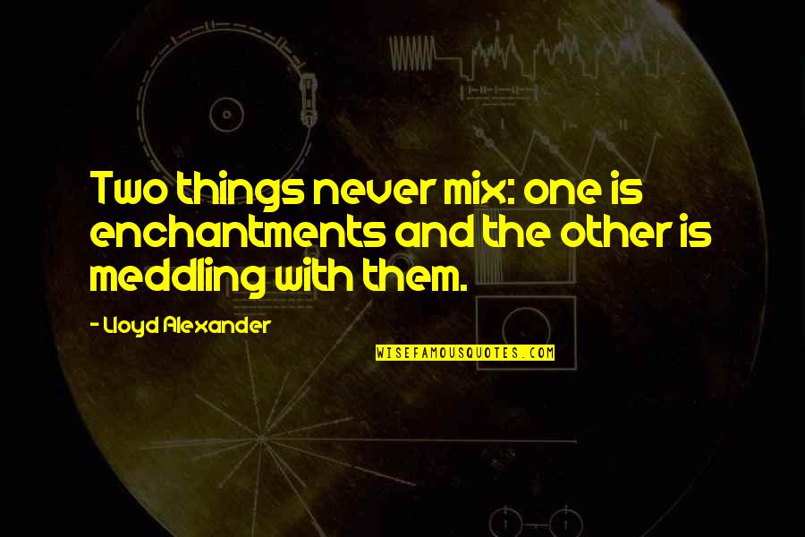 Best Meddling Quotes By Lloyd Alexander: Two things never mix: one is enchantments and