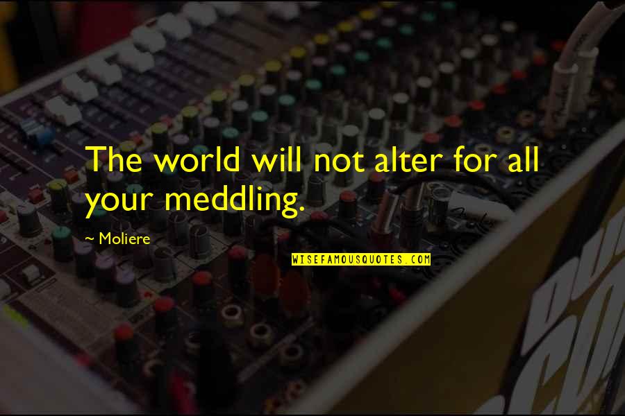 Best Meddling Quotes By Moliere: The world will not alter for all your
