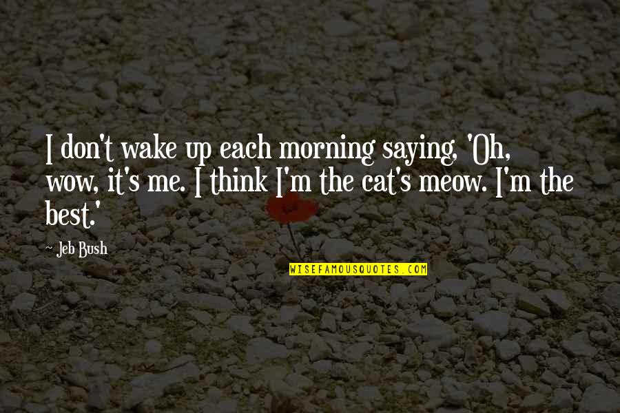 Best Meow Quotes By Jeb Bush: I don't wake up each morning saying, 'Oh,