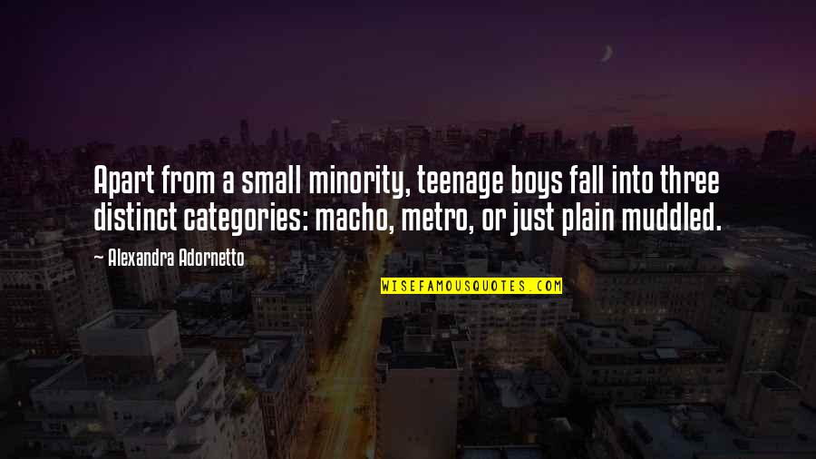 Best Metro Quotes By Alexandra Adornetto: Apart from a small minority, teenage boys fall