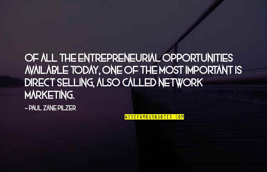 Best Mlm Quotes By Paul Zane Pilzer: Of all the entrepreneurial opportunities available today, one Best Mlm Quotes By Paul Zane Pilzer: Of all the entrepreneurial opportunities available today, one