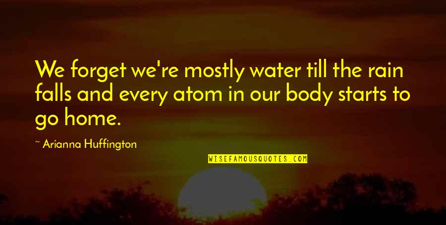 Best Money Pit Quotes By Arianna Huffington: We forget we're mostly water till the rain