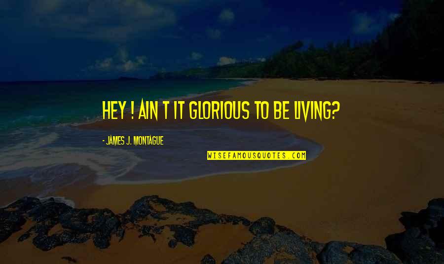 Best Montague Quotes By James J. Montague: Hey ! Ain t it glorious to be